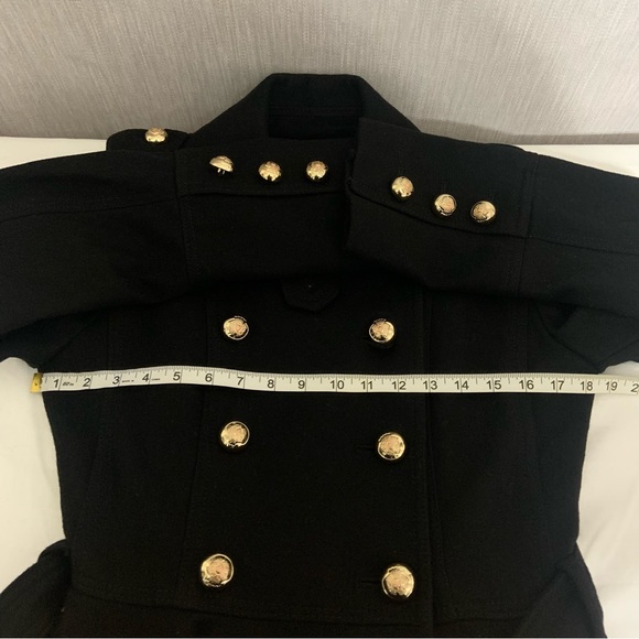 Miss Sixty Black Double Breasted Wool Blend Belted Trench Coat | Size Medium - Picture 15 of 17